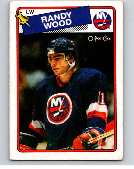 1988-89 O-Pee-Chee #140 Randy Wood  RC Rookie Islanders  V53547 Image 1