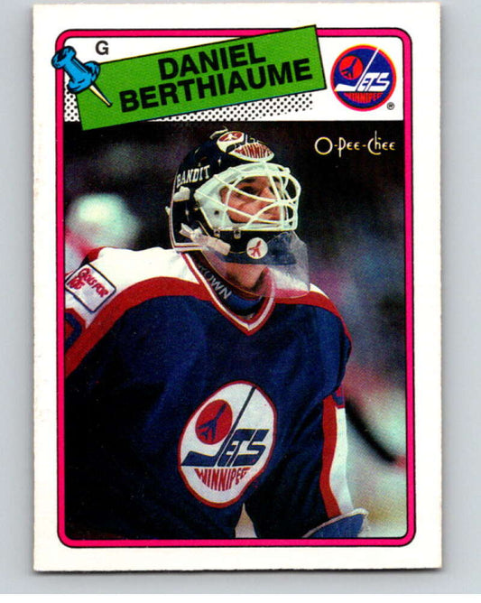 1988-89 O-Pee-Chee #142 Daniel Berthiaume  Winnipeg Jets  V53550 Image 1