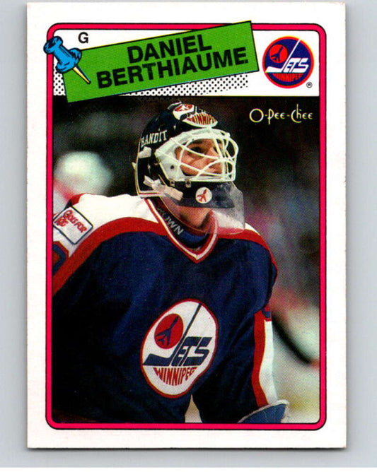 1988-89 O-Pee-Chee #142 Daniel Berthiaume  Winnipeg Jets  V53551 Image 1