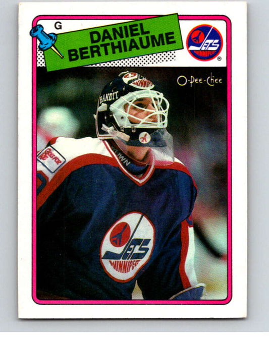1988-89 O-Pee-Chee #142 Daniel Berthiaume  Winnipeg Jets  V53552 Image 1