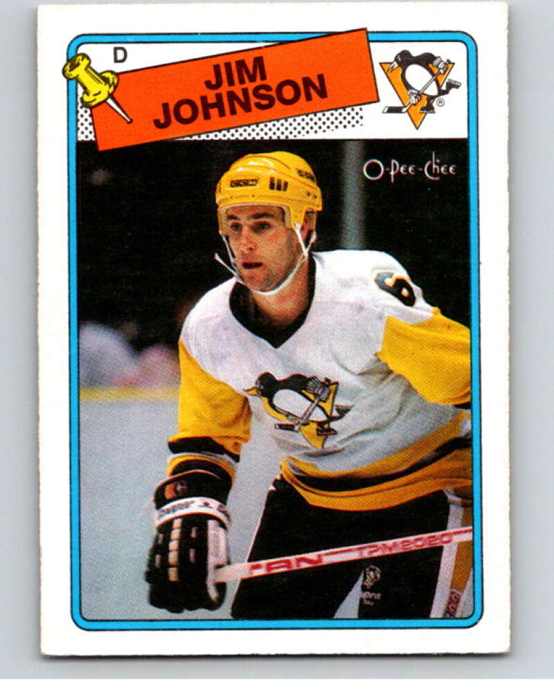 1988-89 O-Pee-Chee #148 Jim Johnson Pittsburgh Penguins V53562 Image 1