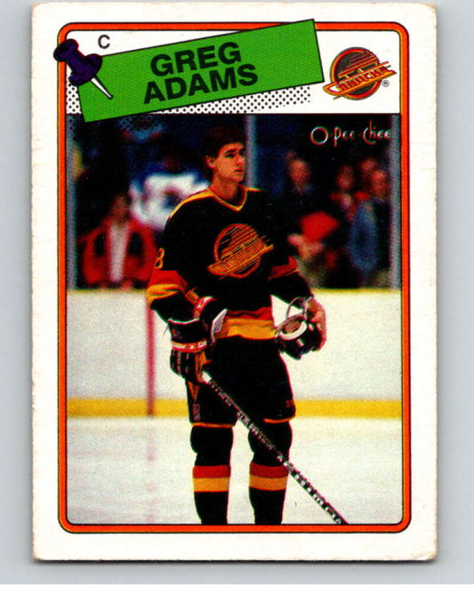 1988-89 O-Pee-Chee #162 Greg Adams  Vancouver Canucks  V53588 Image 1