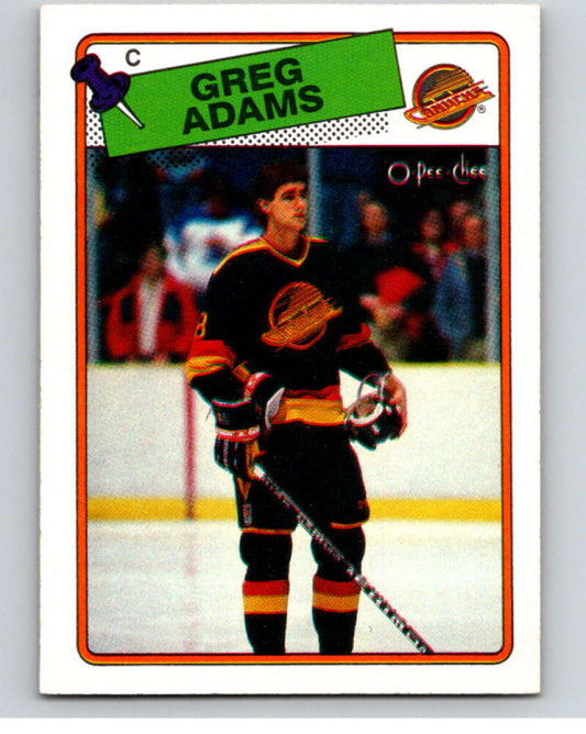 1988-89 O-Pee-Chee #162 Greg Adams  Vancouver Canucks  V53589 Image 1