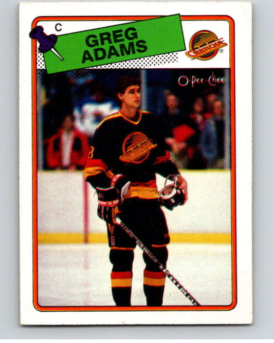 1988-89 O-Pee-Chee #162 Greg Adams  Vancouver Canucks  V53590 Image 1