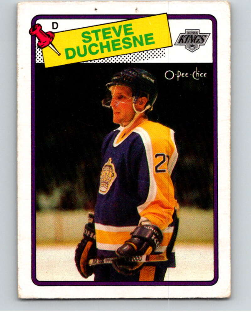 1988-89 O-Pee-Chee #182 Steve Duchesne RC Rookie V53618 Image 1