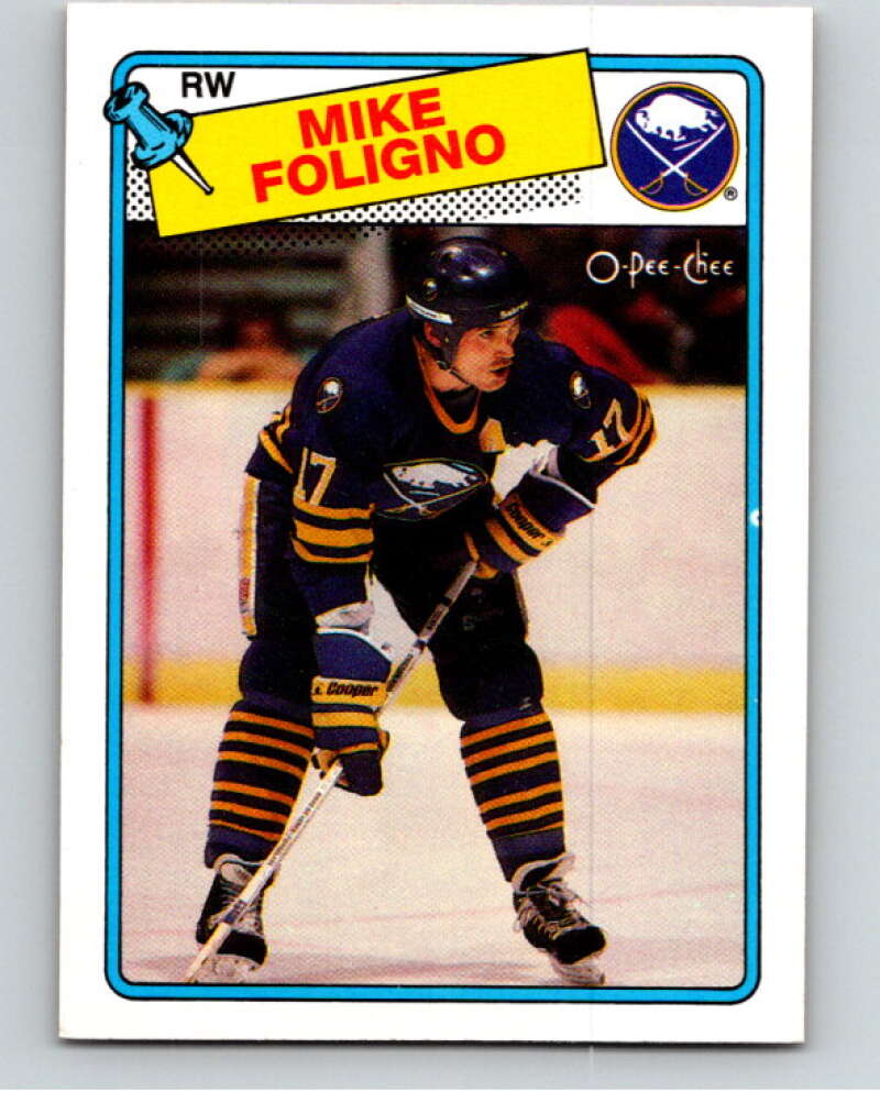 1988-89 O-Pee-Chee #184 Mike Foligno Buffalo Sabres V53620 Image 1