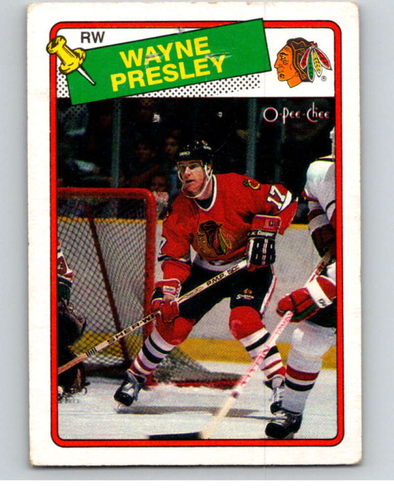 1988-89 O-Pee-Chee #185 Wayne Presley Chicago Blackhawks V53622 Image 1