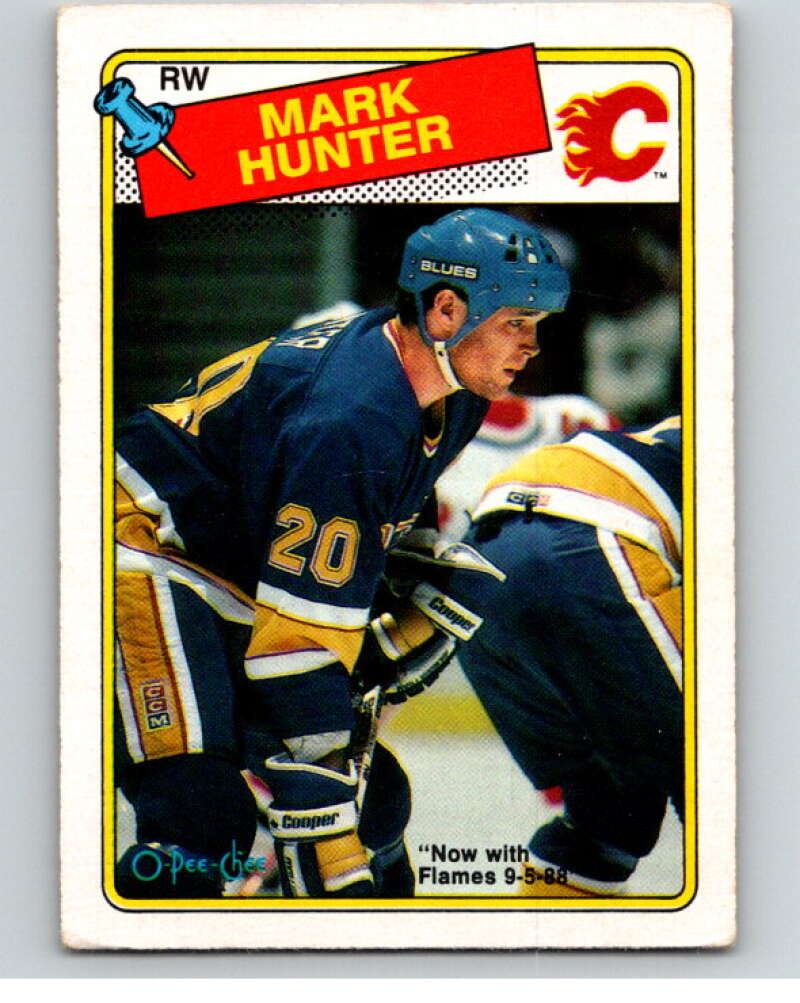 1988-89 O-Pee-Chee #187 Mark Hunter Calgary Flames V53625 Image 1