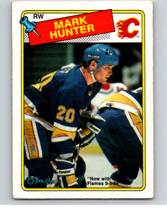 1988-89 O-Pee-Chee #187 Mark Hunter  Calgary Flames  V53625 Image 1
