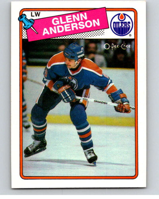 1988-89 O-Pee-Chee #189 Glenn Anderson  Edmonton Oilers  V53628 Image 1