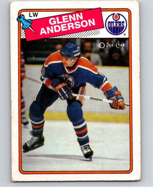 1988-89 O-Pee-Chee #189 Glenn Anderson  Edmonton Oilers  V53630 Image 1