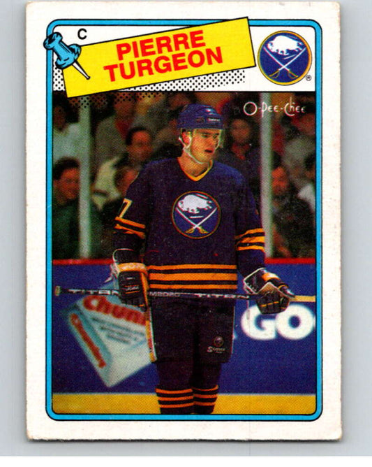 1988-89 O-Pee-Chee #194 Pierre Turgeon  RC Rookie Buffalo Sabres  V53636 Image 1