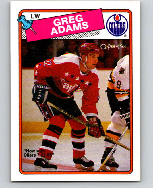 1988-89 O-Pee-Chee #199 Greg Adams  Edmonton Oilers  V53646 Image 1