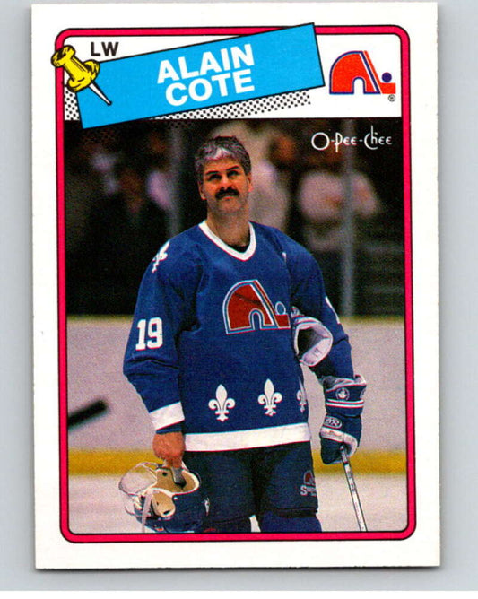 1988-89 O-Pee-Chee #205 Alain Cote  Quebec Nordiques  V53658 Image 1