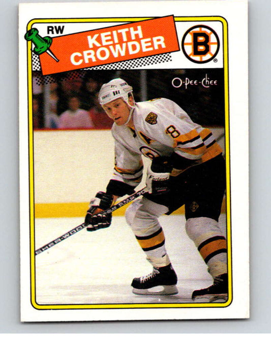 1988-89 O-Pee-Chee #206 Keith Crowder  Boston Bruins  V53660 Image 1