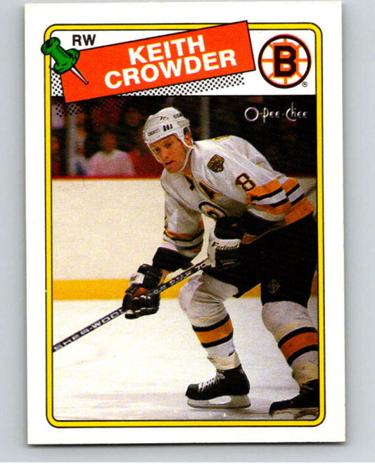 1988-89 O-Pee-Chee #206 Keith Crowder  Boston Bruins  V53661 Image 1