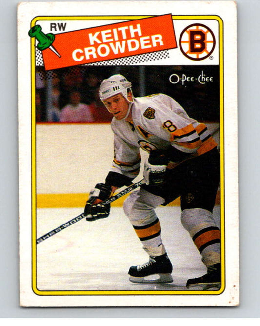 1988-89 O-Pee-Chee #206 Keith Crowder  Boston Bruins  V53662 Image 1