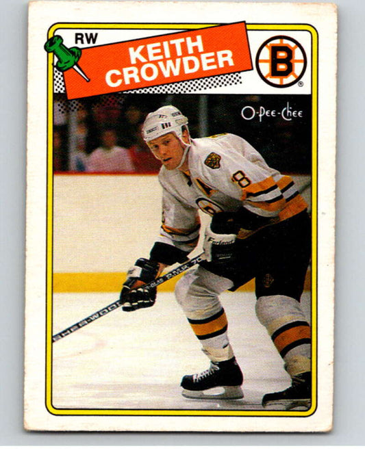 1988-89 O-Pee-Chee #206 Keith Crowder  Boston Bruins  V53663 Image 1