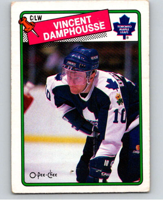 1988-89 O-Pee-Chee #207 Vincent Damphousse  Toronto Maple Leafs  V53665 Image 1