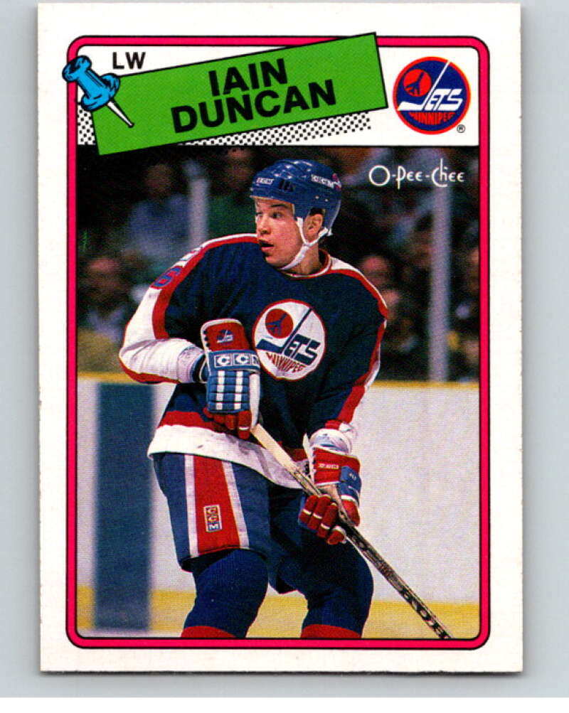 1988-89 O-Pee-Chee #209 Iain Duncan RC Rookie Winnipeg Jets V53667 Image 1