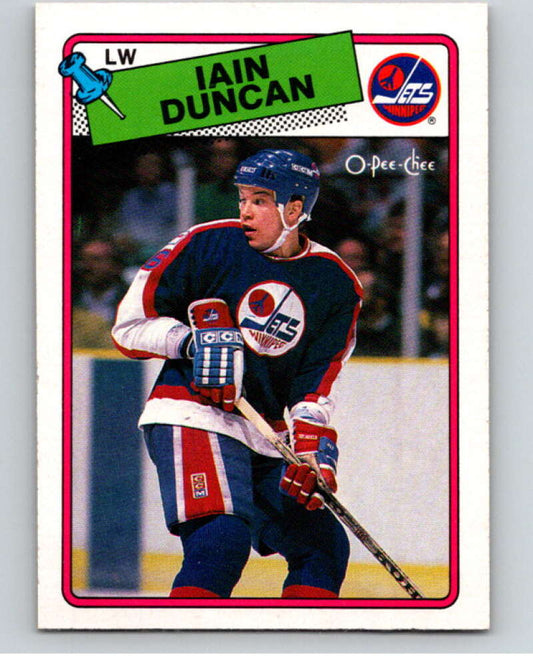 1988-89 O-Pee-Chee #209 Iain Duncan  RC Rookie Winnipeg Jets  V53667 Image 1