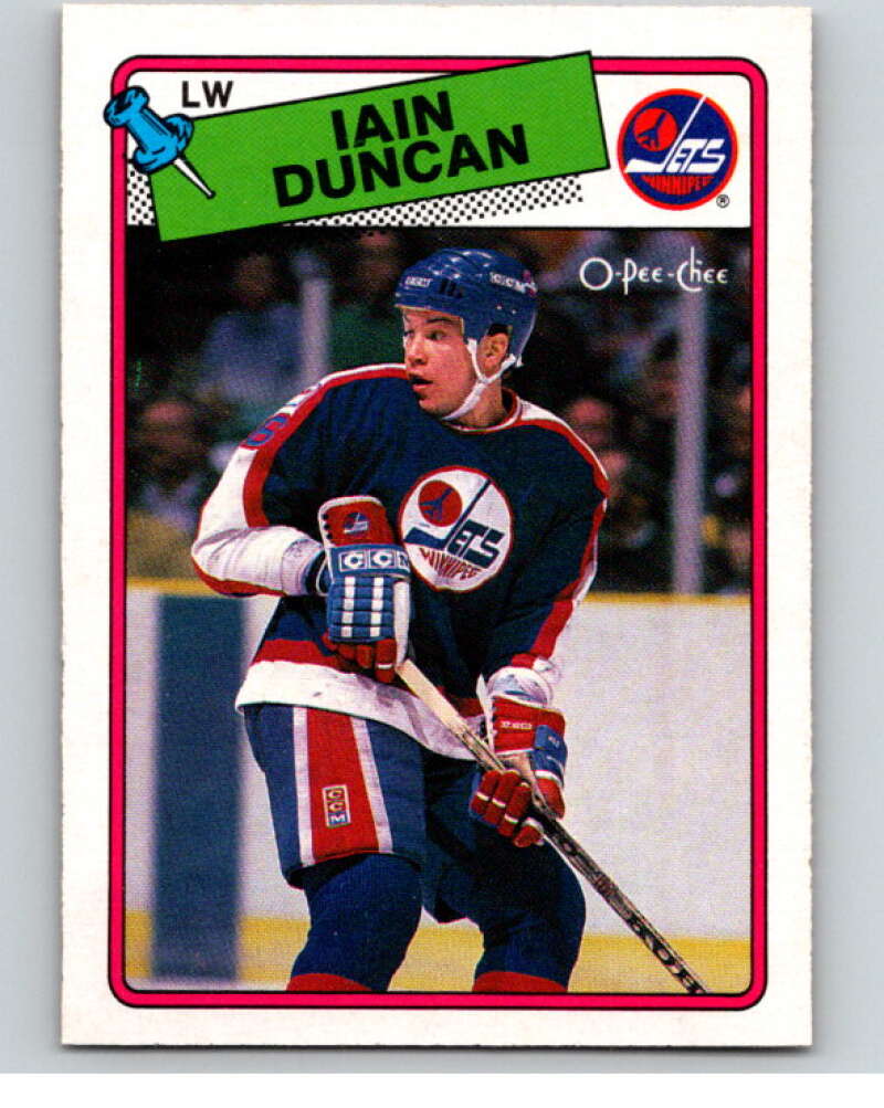 1988-89 O-Pee-Chee #209 Iain Duncan RC Rookie Winnipeg Jets V53668 Image 1