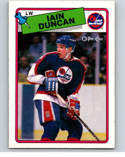 1988-89 O-Pee-Chee #209 Iain Duncan  RC Rookie Winnipeg Jets  V53668 Image 1
