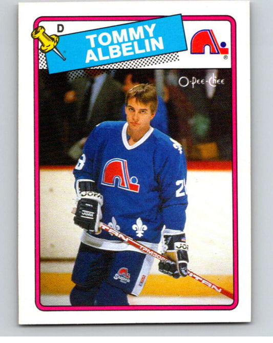 1988-89 O-Pee-Chee #210 Tommy Albelin  RC Rookie Nordiques  V53669 Image 1