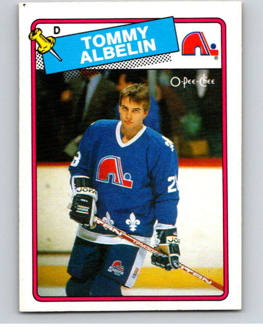 1988-89 O-Pee-Chee #210 Tommy Albelin  RC Rookie Nordiques  V53671 Image 1
