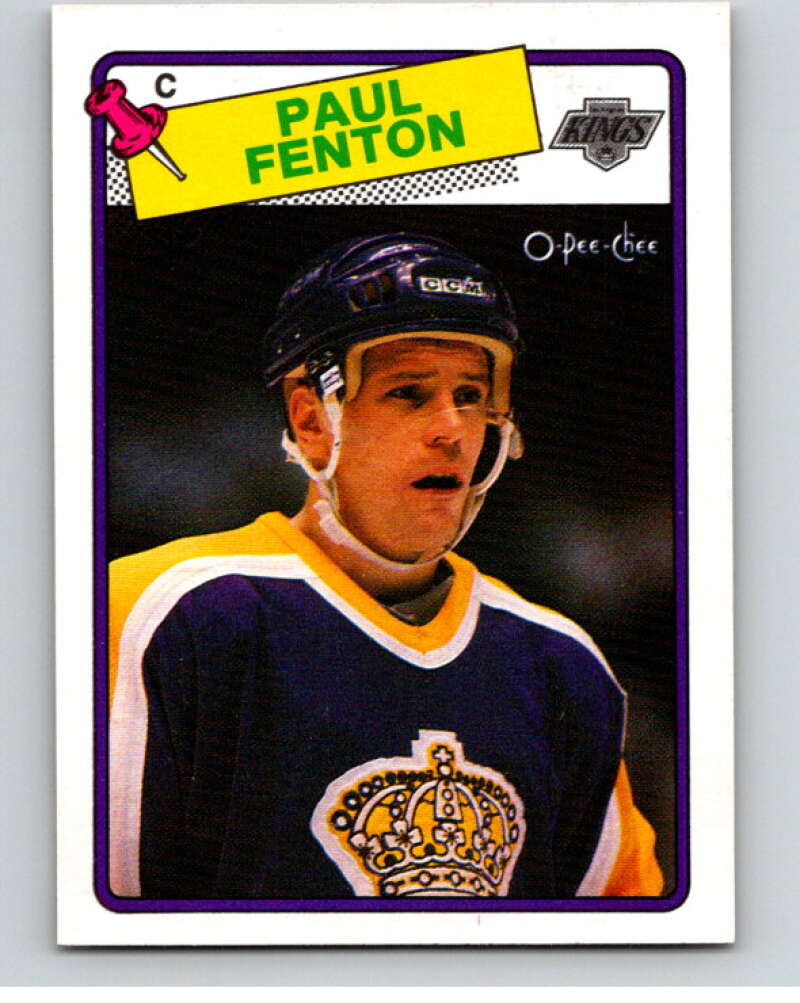1988-89 O-Pee-Chee #213 Paul Fenton RC Rookie Los Angeles Kings V53676 Image 1