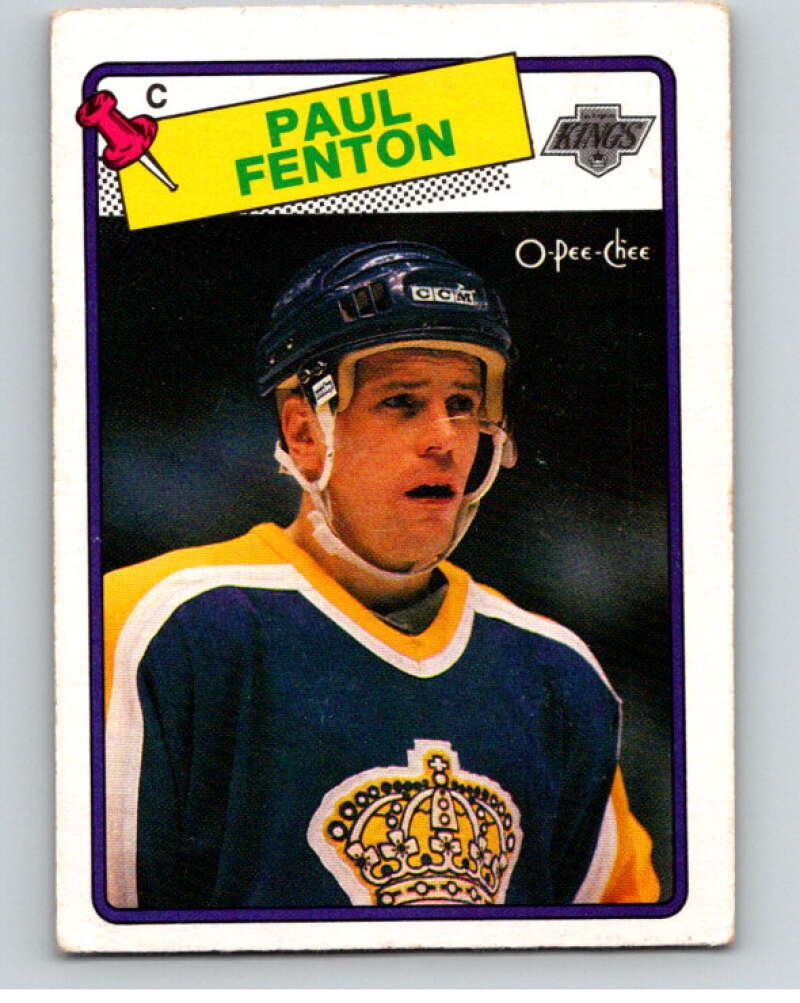 1988-89 O-Pee-Chee #213 Paul Fenton RC Rookie Los Angeles Kings V53677 Image 1