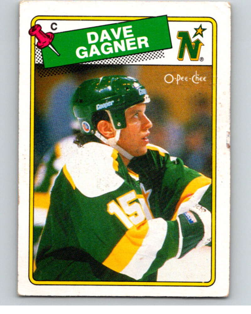 1988-89 O-Pee-Chee #215 Dave Gagner RC Rookie Minnesota V53679 Image 1