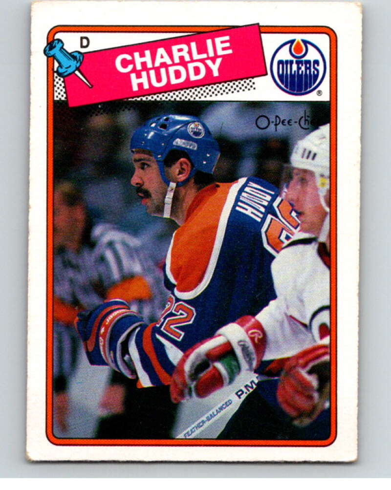 1988-89 O-Pee-Chee #218 Charlie Huddy Edmonton Oilers V53689 Image 1