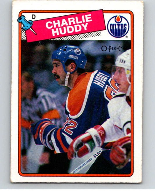 1988-89 O-Pee-Chee #218 Charlie Huddy  Edmonton Oilers  V53689 Image 1