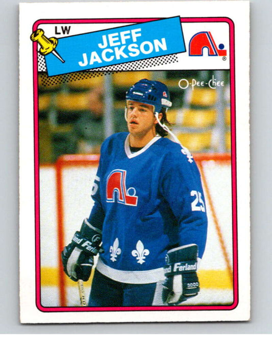 1988-89 O-Pee-Chee #219 Jeff Jackson  RC Rookie Quebec Nordiques  V53691 Image 1