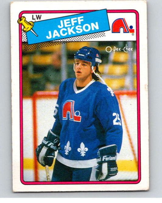1988-89 O-Pee-Chee #219 Jeff Jackson  RC Rookie Quebec Nordiques  V53692 Image 1