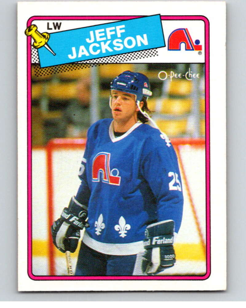 1988-89 O-Pee-Chee #219 Jeff Jackson RC Rookie Quebec Nordiques V53693 Image 1