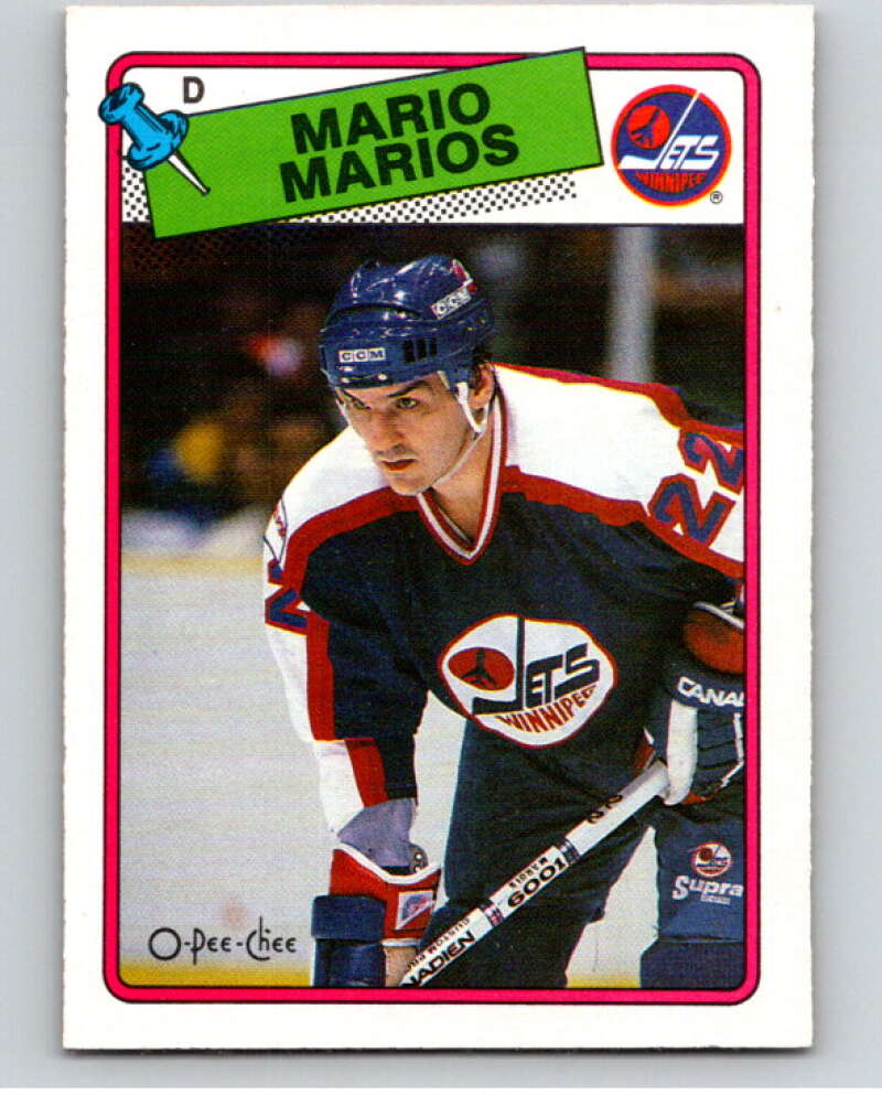 1988-89 O-Pee-Chee #233 Mario Marois UER Winnipeg Jets V53721 Image 1