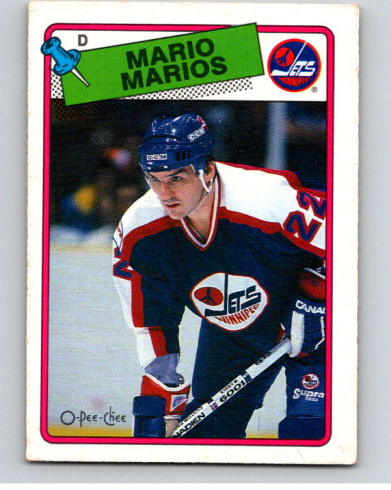 1988-89 O-Pee-Chee #233 Mario Marois UER Winnipeg Jets V53722 Image 1