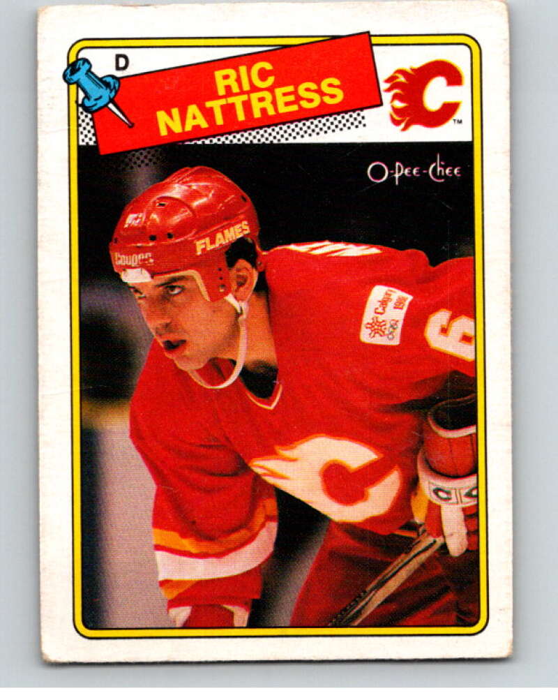 1988-89 O-Pee-Chee #238 Ric Nattress RC Rookie Calgary Flames V53734 Image 1