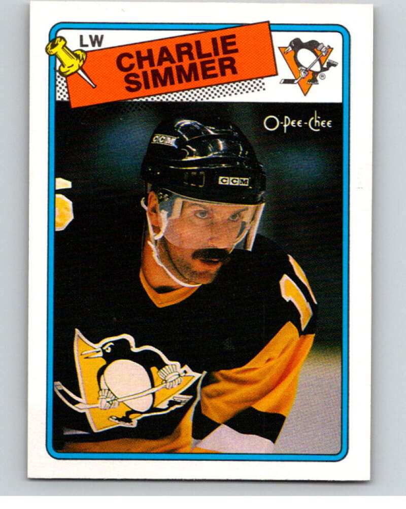 1988-89 O-Pee-Chee #250 Charlie Simmer Pittsburgh Penguins V53772 Image 1
