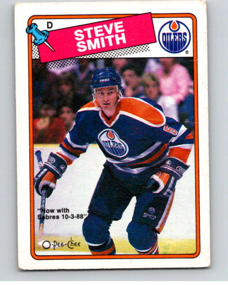 1988-89 O-Pee-Chee #252 Steve Smith UER RC Rookie V53778 Image 1