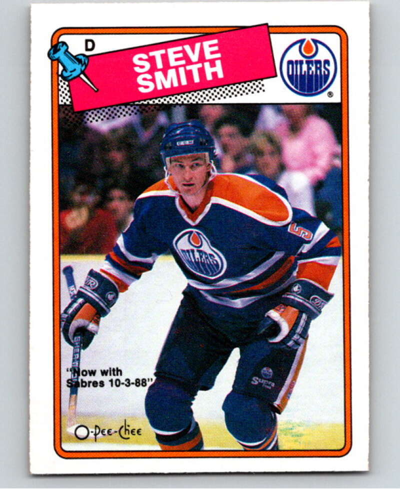 1988-89 O-Pee-Chee #252 Steve Smith UER RC Rookie V53779 Image 1