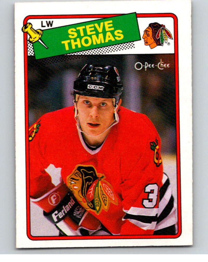 1988-89 O-Pee-Chee #259 Steve Thomas Chicago Blackhawks V53796 Image 1