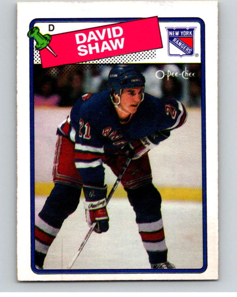 1988-89 O-Pee-Chee #57 David Shaw New York Rangers V53836 Image 1