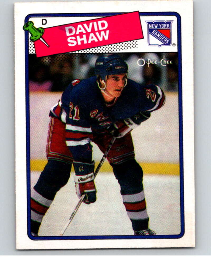 1988-89 O-Pee-Chee #57 David Shaw New York Rangers V53837 Image 1