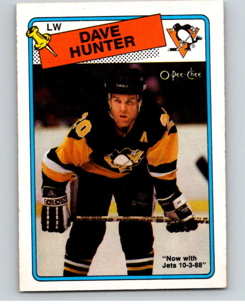 1988-89 O-Pee-Chee #62 Dave Hunter Pittsburgh Penguins V53838 Image 1