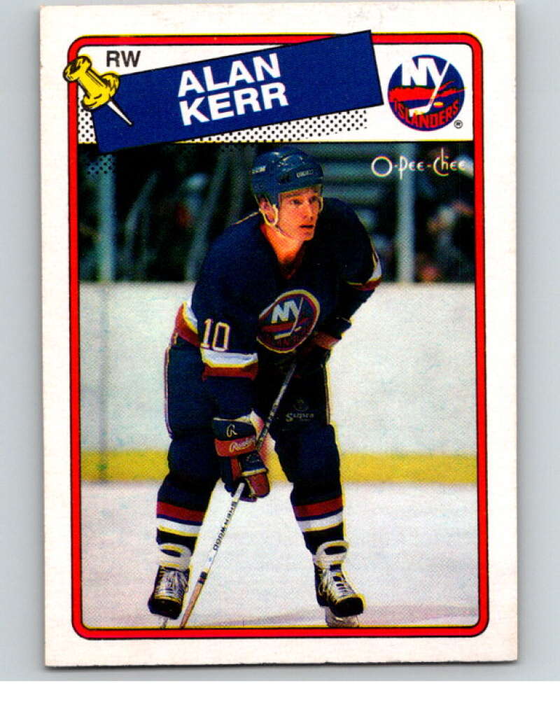 1988-89 O-Pee-Chee #63 Alan Kerr RC Rookie New York Islanders V53839 Image 1