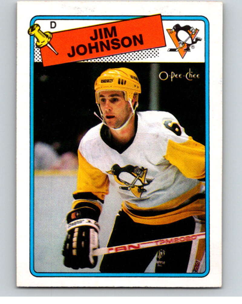 1988-89 O-Pee-Chee #148 Jim Johnson Pittsburgh Penguins V53899 Image 1