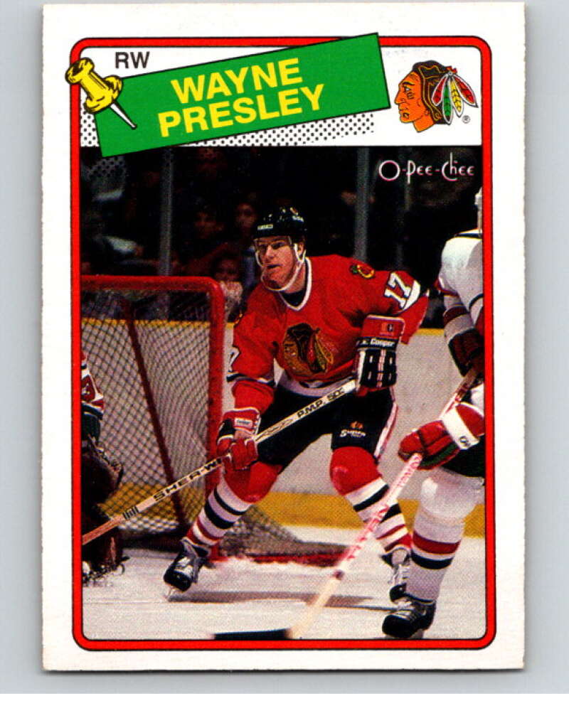 1988-89 O-Pee-Chee #185 Wayne Presley Chicago Blackhawks V53920 Image 1